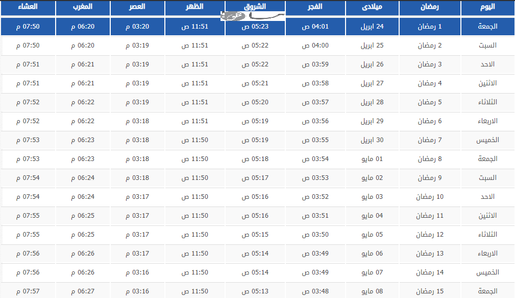 الرياض 2020 الفجر اذان اوقات الافطار