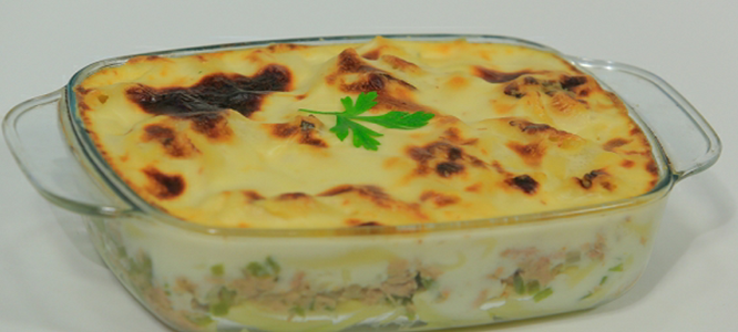 معكرونة بالبطاطس والبشاميل