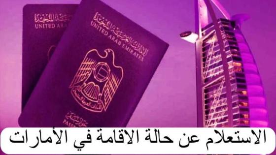الاستعلام عن حالة الإقامة دبي