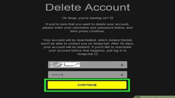 كيف احذف حساب سناب شات